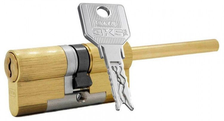 Цилиндр Evva 3KS 62 мм 31x31 ключ-шток (латунь)